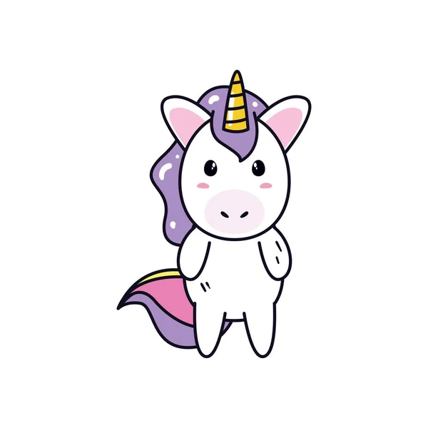 Unicorn horse cartoon standing vector design — Stock Vector