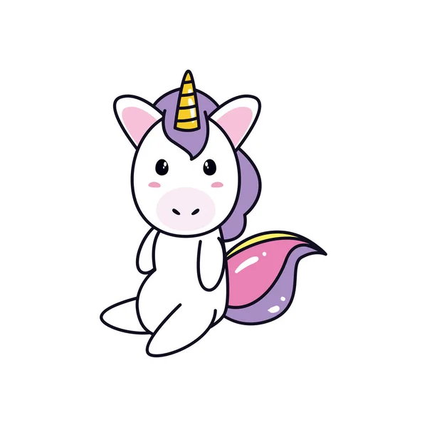 Unicorn horse cartoon blushing vector design - Stok Vektor