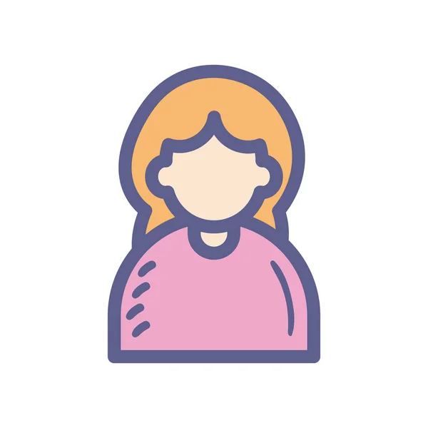 Mulher avatar ícone vetor design —  Vetores de Stock
