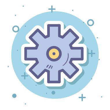 mavi daire vektör tasarımında dişli