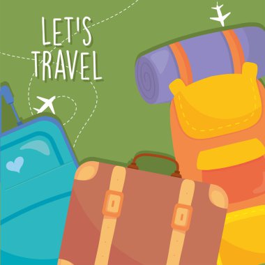 seyahat çantaları vektör tasarımı