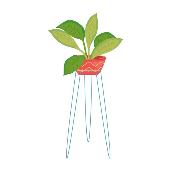 Pflanze im Topf mit Zick-Zack-Linien Vektor-Design — Stockvektor