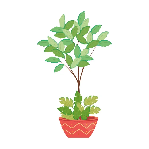 Plant inside pot vector design — Stock Vector