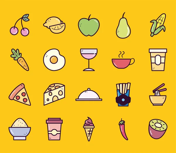 Food icons collection vector design — Vector de stock
