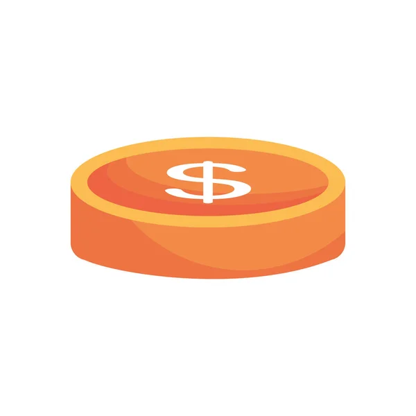 Money coin icon, colorful design — Stock Vector