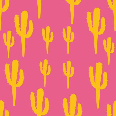 Renkli kaktüs dikişsiz desen tasarımı