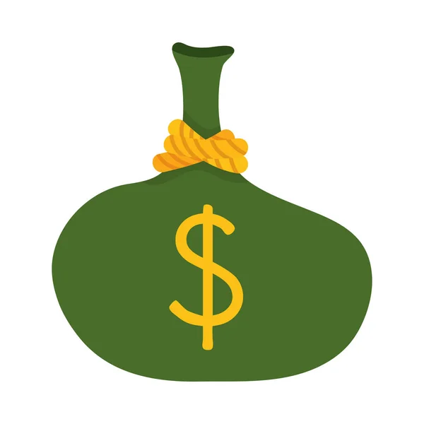 Ícone de saco de dinheiro, design colorido — Vetor de Stock
