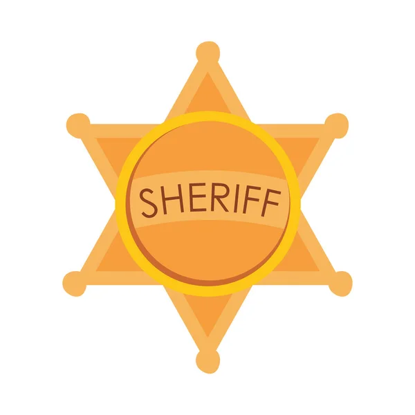Vahşi batı konsepti, şerif yıldızı ikonu, renkli tasarım. — Stok Vektör