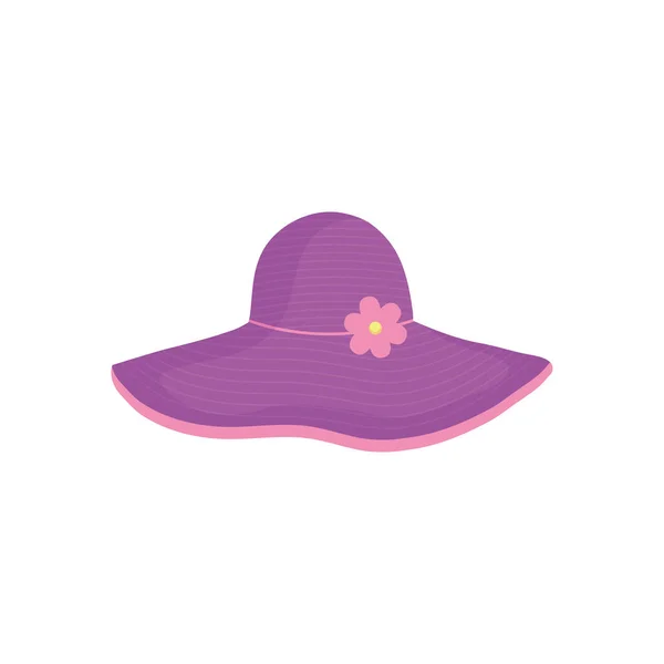 Ícone de chapéu de praia roxo, ilustração vetorial — Vetor de Stock