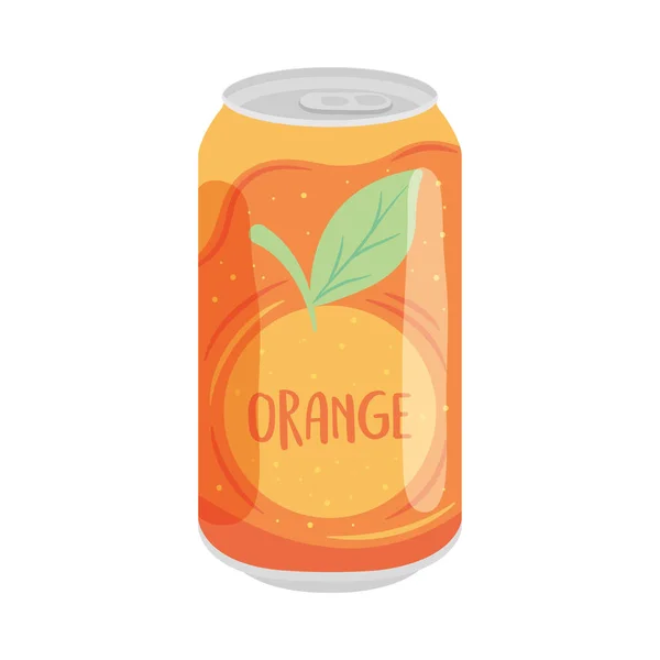 Naranja soda lata icono, diseño colorido — Archivo Imágenes Vectoriales