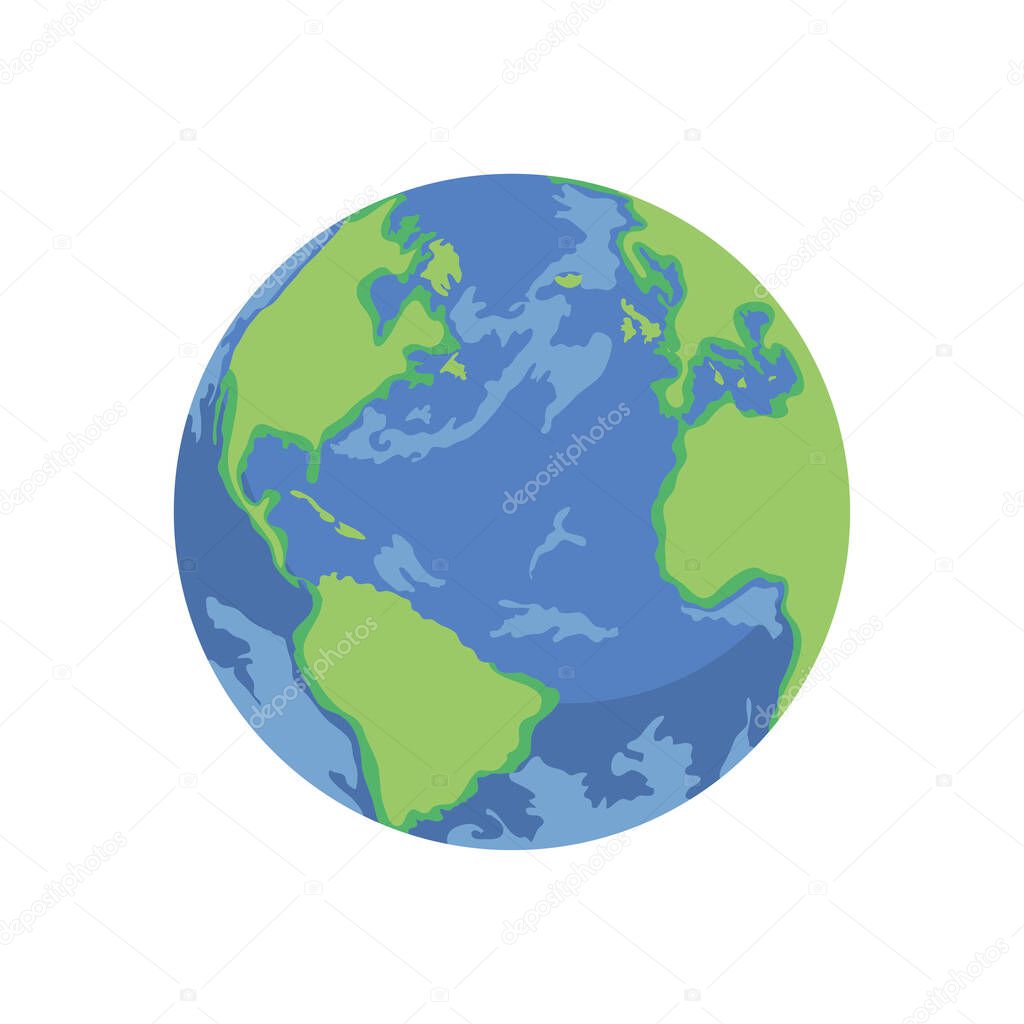 earth planet icon, colorful design