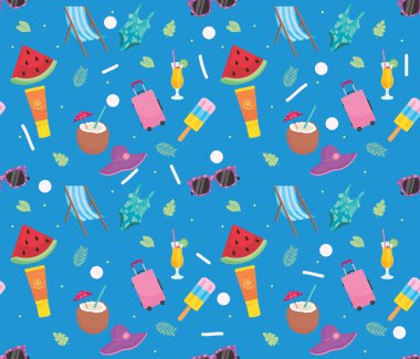 Yaz tatilleri pürüzsüz şablon, renkli tasarım