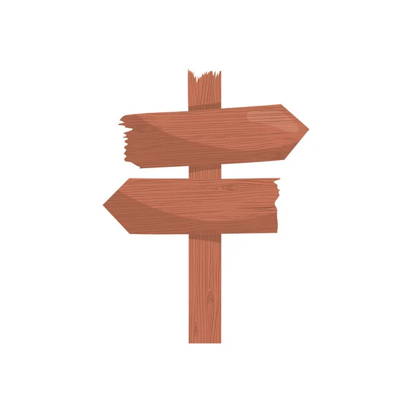 Icône de panneau de signalisation en bois, design coloré — Image vectorielle