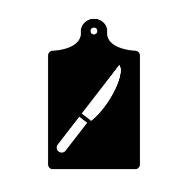 doğrama tahtası ve bıçak simgesi, siluet tarzı