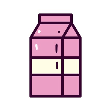 süt şişesi çizgisi ve biçim ikonu vektör tasarımı