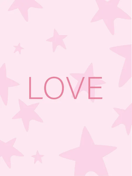 Love Card mit Sternen Vektor-Design — Stockvektor