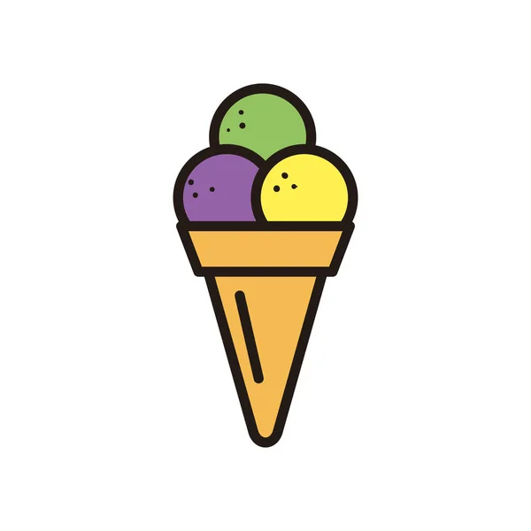 Diseño de vectores de cono de helado de mardi gras — Archivo Imágenes Vectoriales