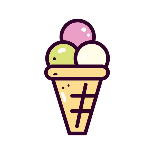 Línea de helado y relleno icono de estilo de diseño de vectores — Archivo Imágenes Vectoriales