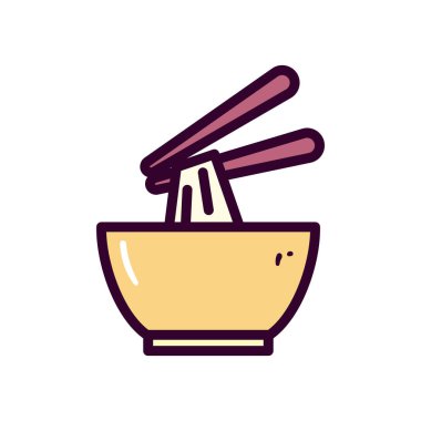 noodles kase hattı ve biçim ikonu vektör tasarımını doldur