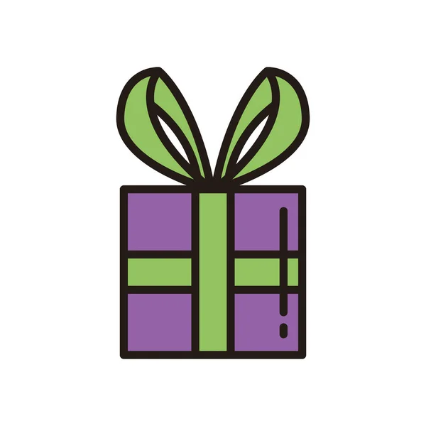 Cadeau violet avec design vectoriel noeud papillon — Image vectorielle