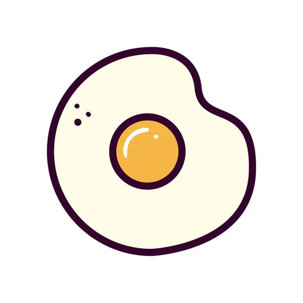Fried egg line and fill style icon vector design — Stock Vector