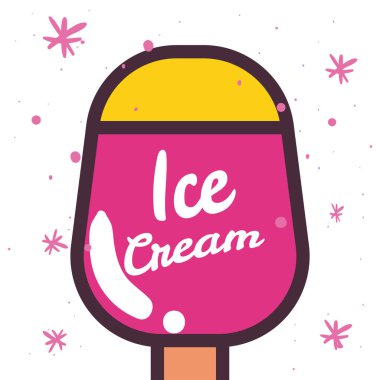 çubuk vektör dizaynlı pembe dondurma