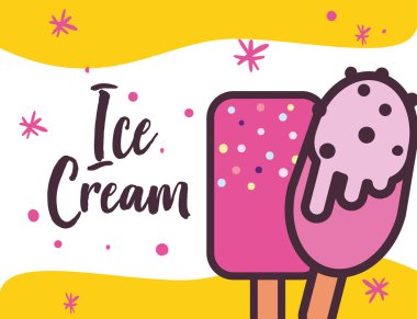 Dondurmalar cips ve çubuk vektör tasarımlı