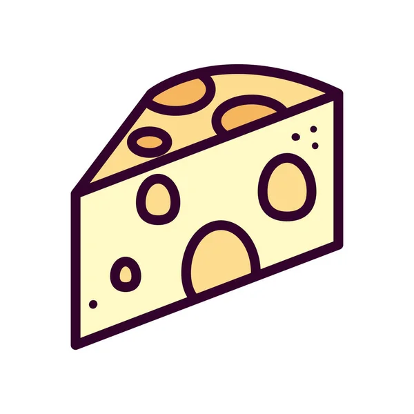 Línea de queso y relleno icono de estilo de diseño vectorial — Archivo Imágenes Vectoriales