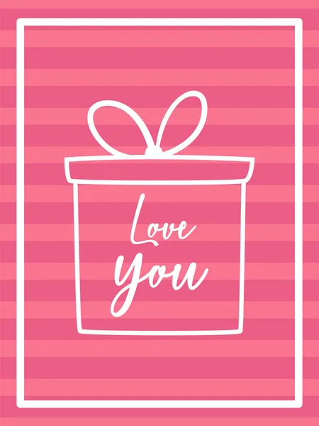 Love you Karte mit Geschenk-Vektor-Design — Stockvektor