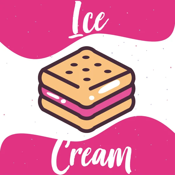 Design de vetor de biscoito de sorvete — Vetor de Stock
