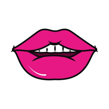 dişi ağız simgesi, renkli tasarım