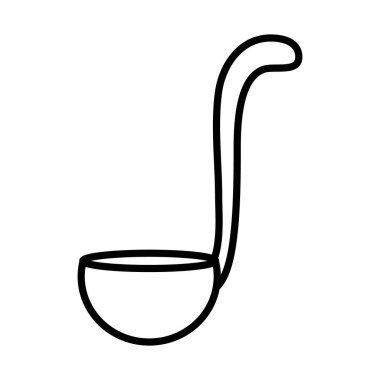 Mutfak elemanları tasarımı, kepçe simgesi, siluet biçimi