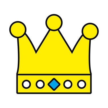 Kraliçe taç simgesi, renkli tasarım