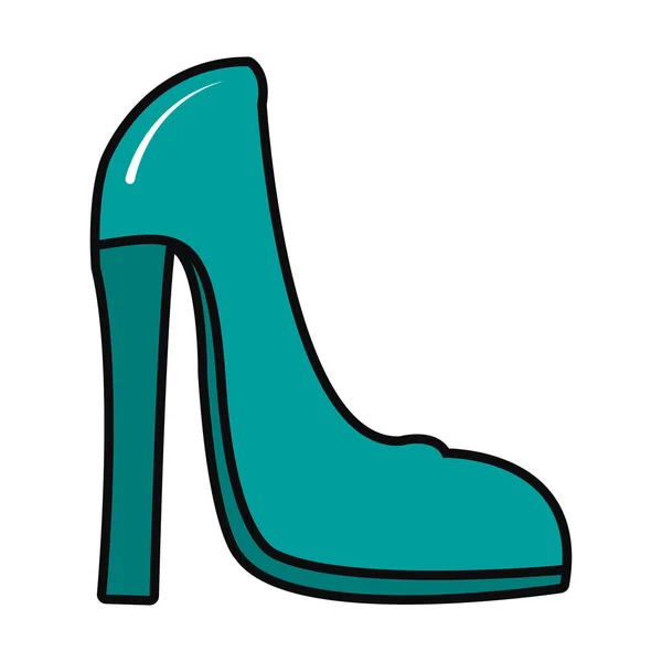 Icône de chaussure à talon bleu, design coloré — Image vectorielle