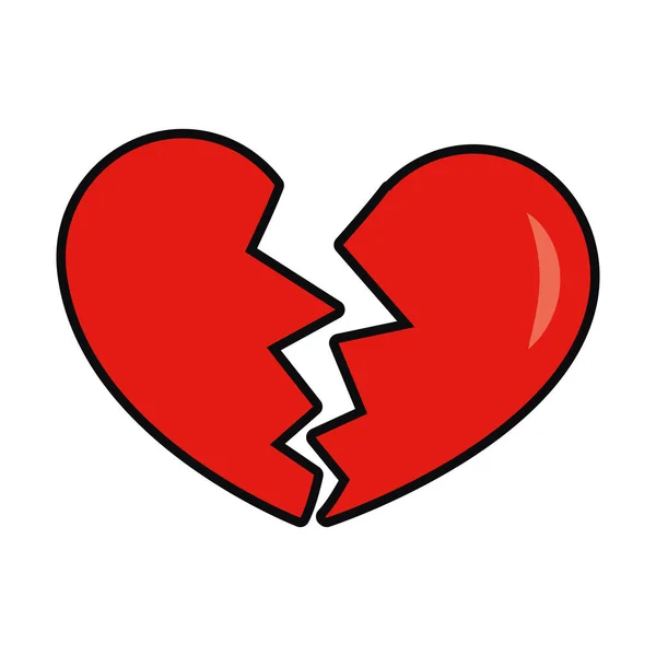 Ikona złamanego serca, kolorowy design — Wektor stockowy
