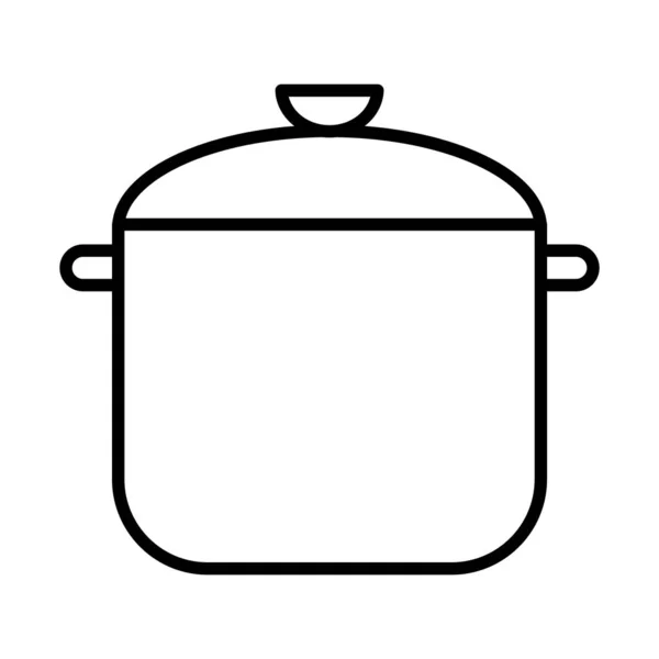 鍋のアイコンやラインスタイル — ストックベクタ