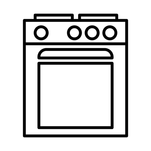 Кухонная плита икона, стиль линии — стоковый вектор