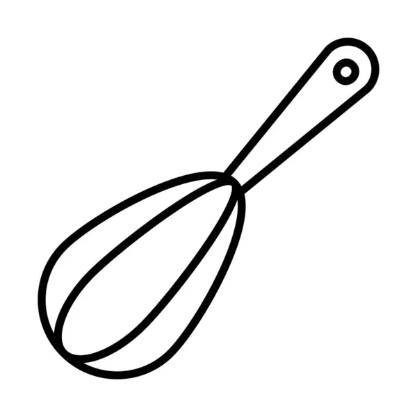 Diseño de elementos de cocina, icono de batidor, estilo de línea — Vector de stock