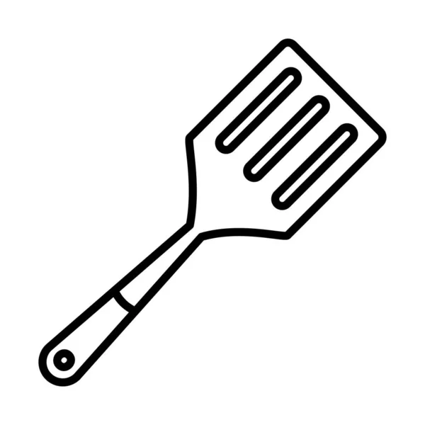Desain elemen dapur, ikon spatula, gaya baris - Stok Vektor
