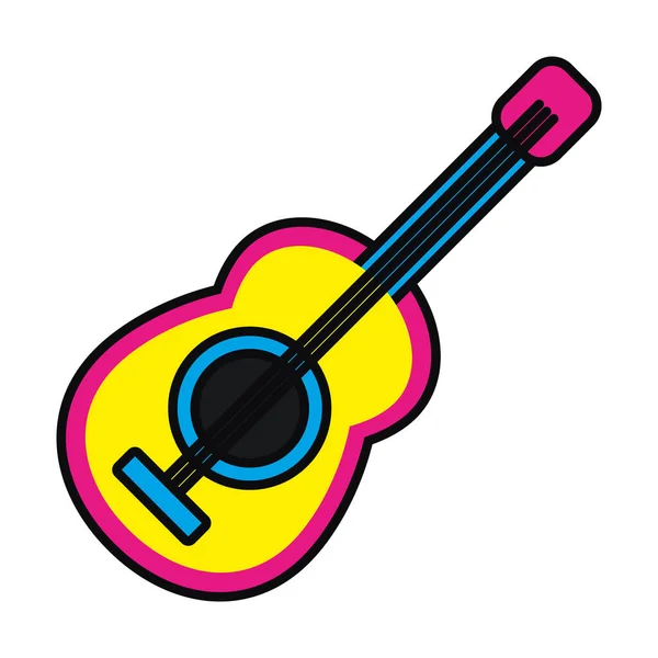 Müzik gitar simgesi, renkli tasarım — Stok Vektör