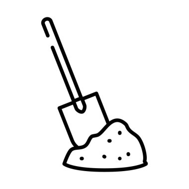 Kürek ve toprak, yarım çizgi tarzı.