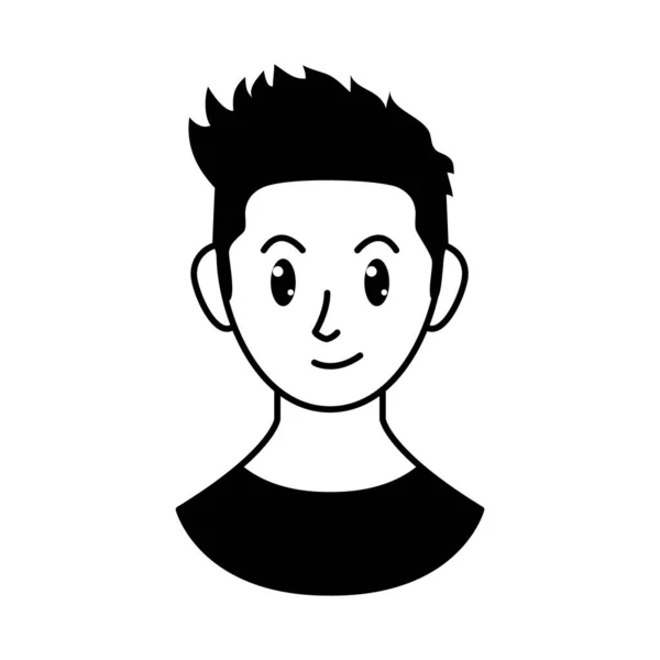 Cartoon young man icon, vector illustration — Stock Vector