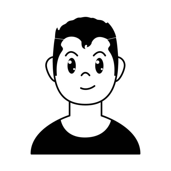 Jeune homme icône souriante, illustration vectorielle — Image vectorielle