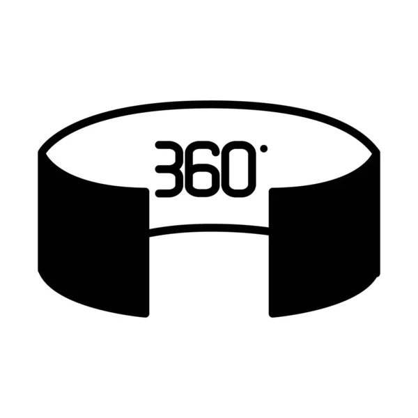 拡張現実デザイン360ビジョンアイコンラインスタイル — ストックベクタ