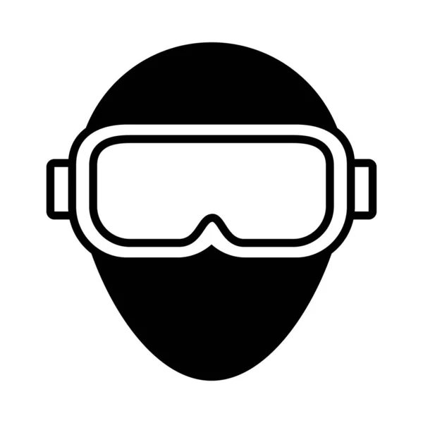 Projekt rozszerzonej rzeczywistości, ikona okularów VR, styl linii — Wektor stockowy