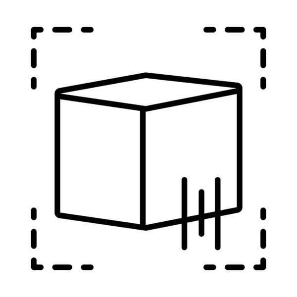 Icono de cubo de realidad aumentada, estilo de línea — Vector de stock