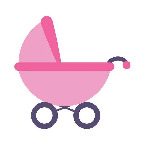 Baby vagn ikon, platt stil — Stock vektor