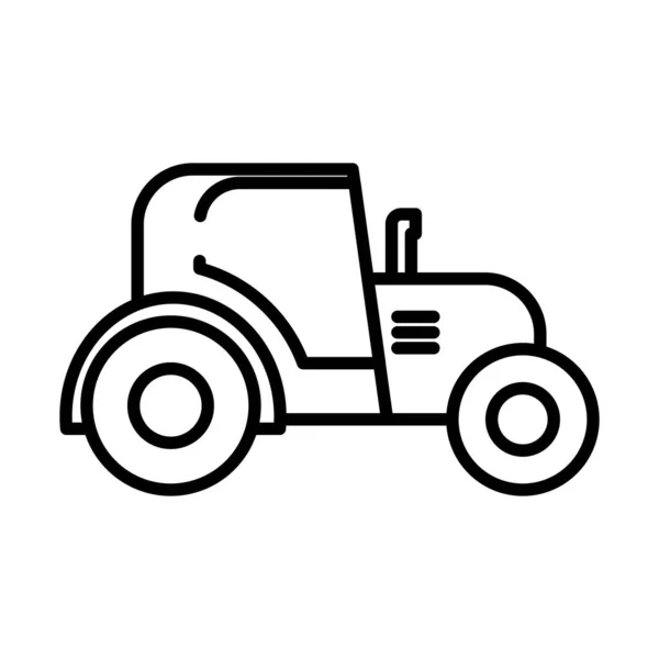 Icône de tracteur agricole, style demi-ligne — Image vectorielle