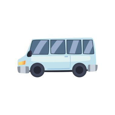 beyaz ve minivan araba ikon vektör tasarımı