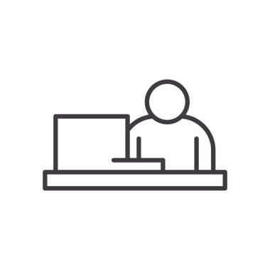 İş adamı avatarı masa başı vektör tasarımında